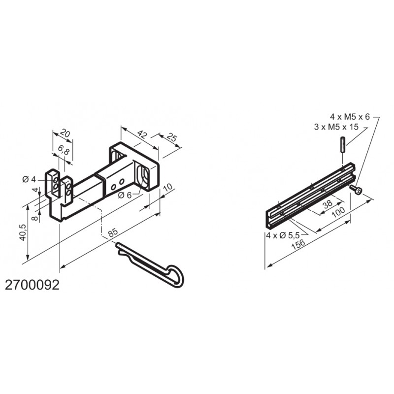 Universal Kit for Fitting Bottom-Hinged Windows WAY Mingardi Micro L