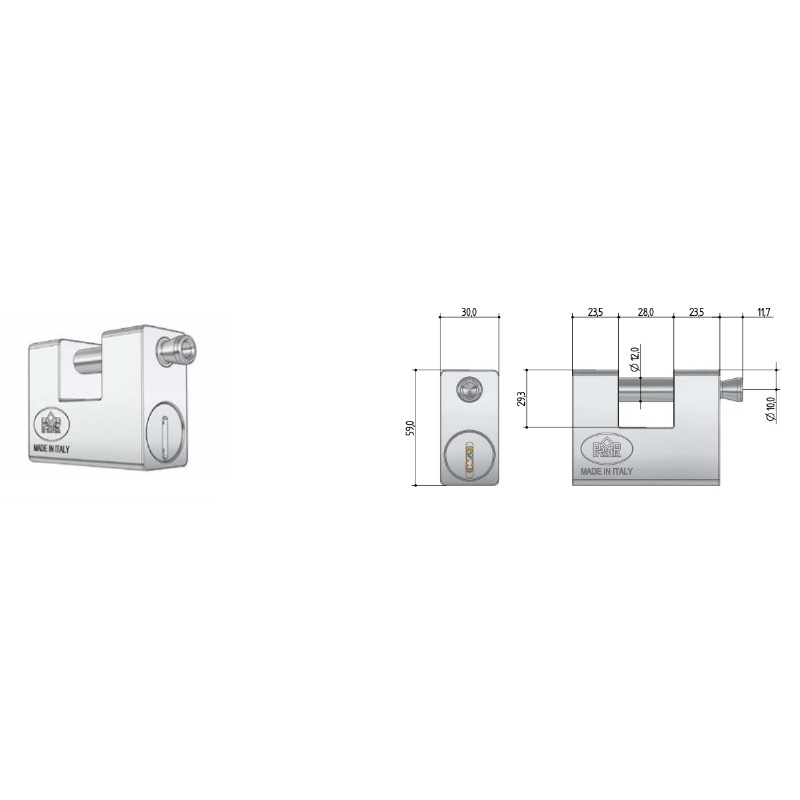 Prefer UL20 Armored Padlock for Overhead Garage Door