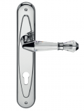 Luce Door Handle on Plate Linea Calì Crystal