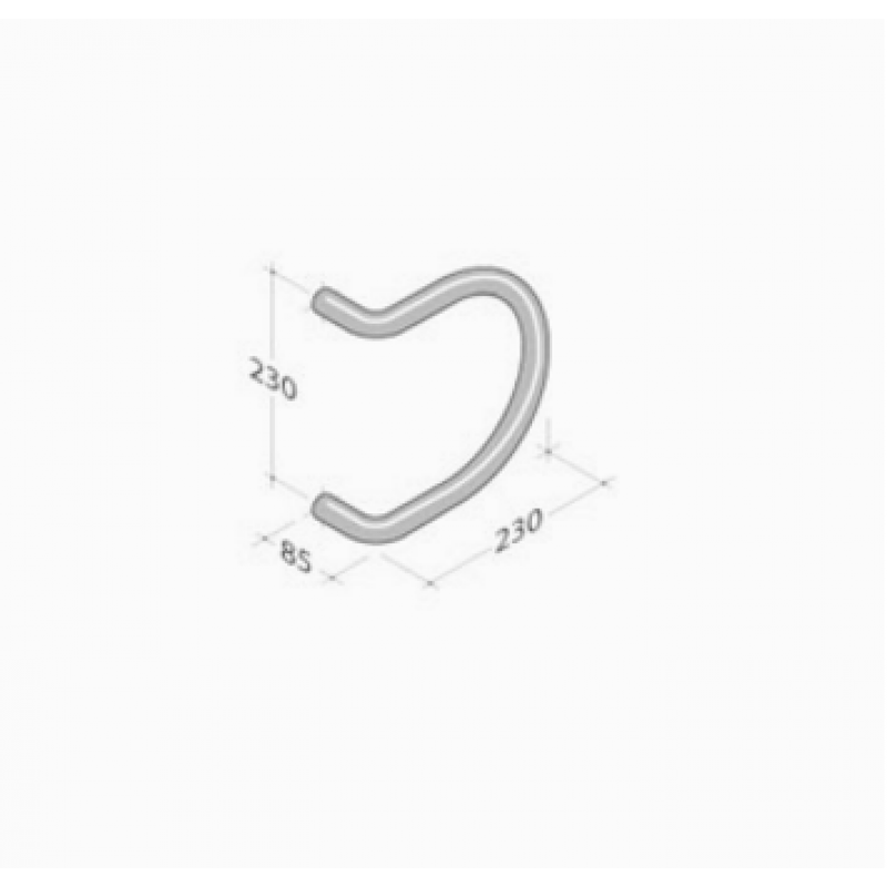 M18R pba Pull handle in extruded aluminium