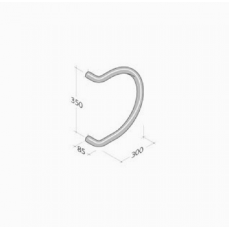 M18R pba Pull handle in extruded aluminium