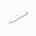 M18R pba Pull handle in extruded aluminium