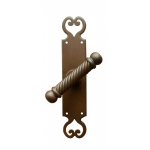 Madrid Galbusera Window Handle with Plate Wrought Iron