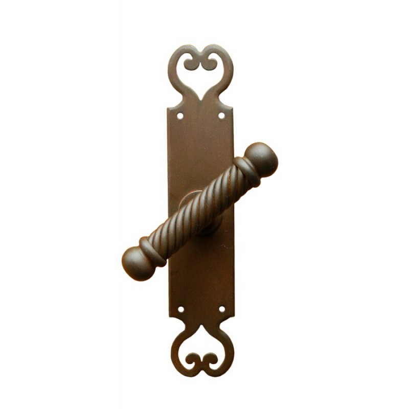 Madrid Galbusera Window Handle with Plate Wrought Iron