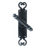 Madrid Galbusera Window Handle with Plate Wrought Iron