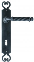 Madrid Galbusera Iron Door Handle on Plate Made in Italy
