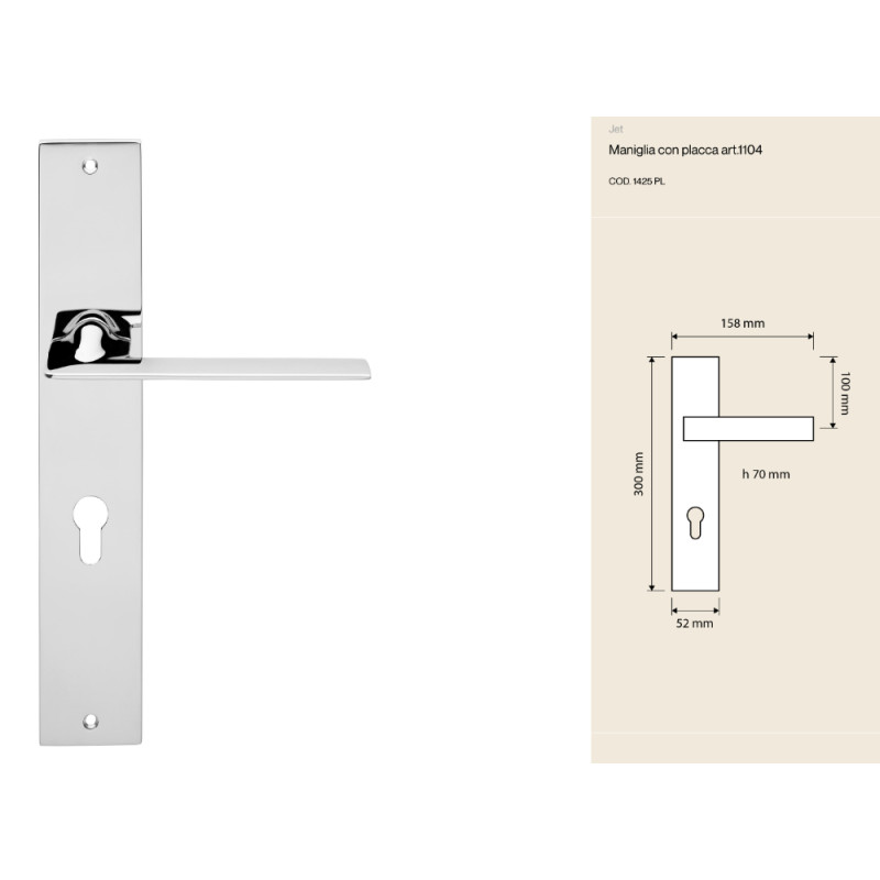 Handle with Plate Jet Linea Calì Modern and Slim Design