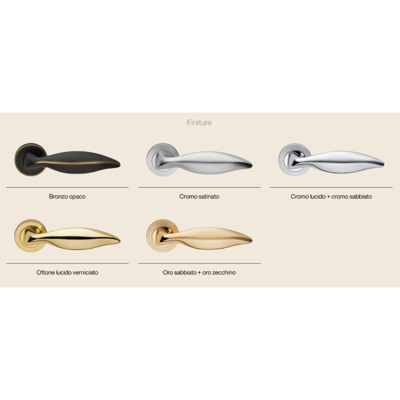 Delfino Linea Calì Classic Brass Handle for Door with Rosette