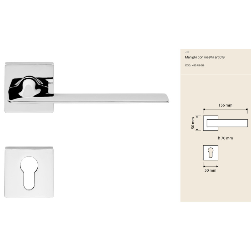 Jet Linea Calì Door Handle Sharp Lines Slim Grip Made in Italy