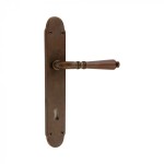 Vintage Door Handle on Plate with Visible Screws Geneva Reguitti