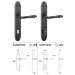 Vintage Door Handle on Plate with Visible Screws Geneva Reguitti