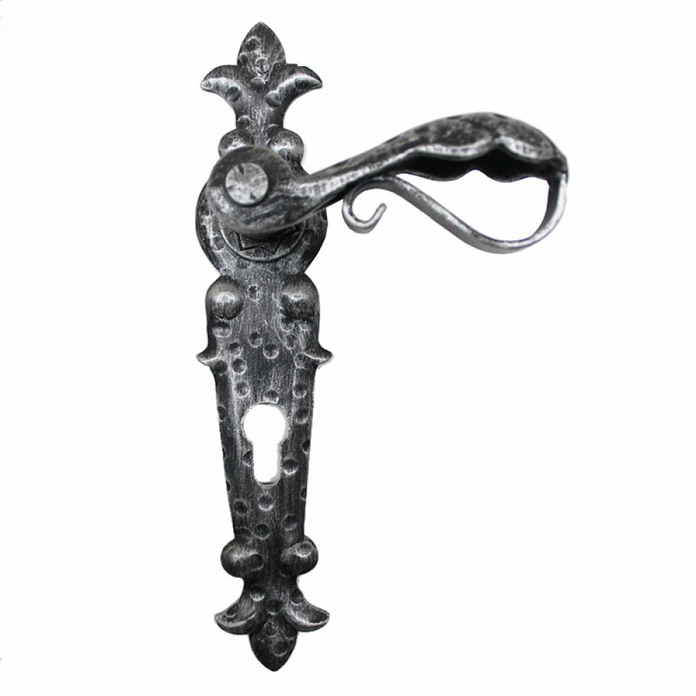 Handmade Wrought Iron Door Handle on Plate 2007 Lorenz Ferart