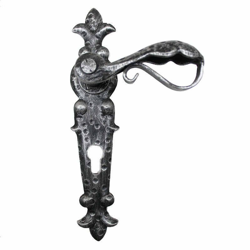 Handmade Wrought Iron Door Handle on Plate 2007 Lorenz Ferart