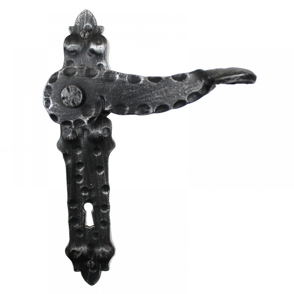 Handmade Wrought Iron Door Handle on Plate 2007 Lorenz Ferart