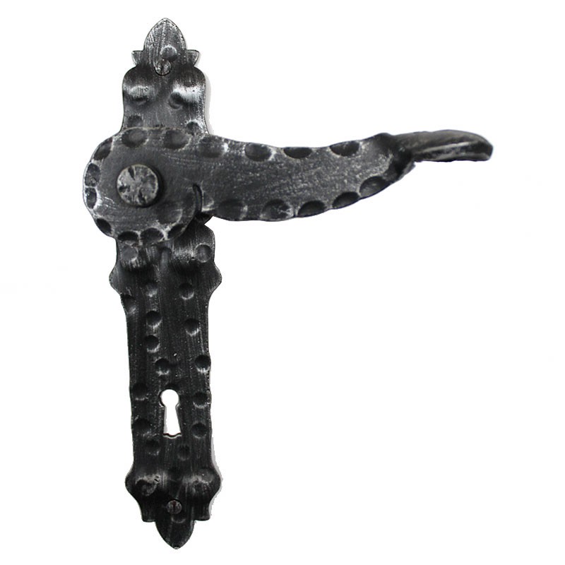 Handmade Wrought Iron Door Handle on Plate 2007 Lorenz Ferart