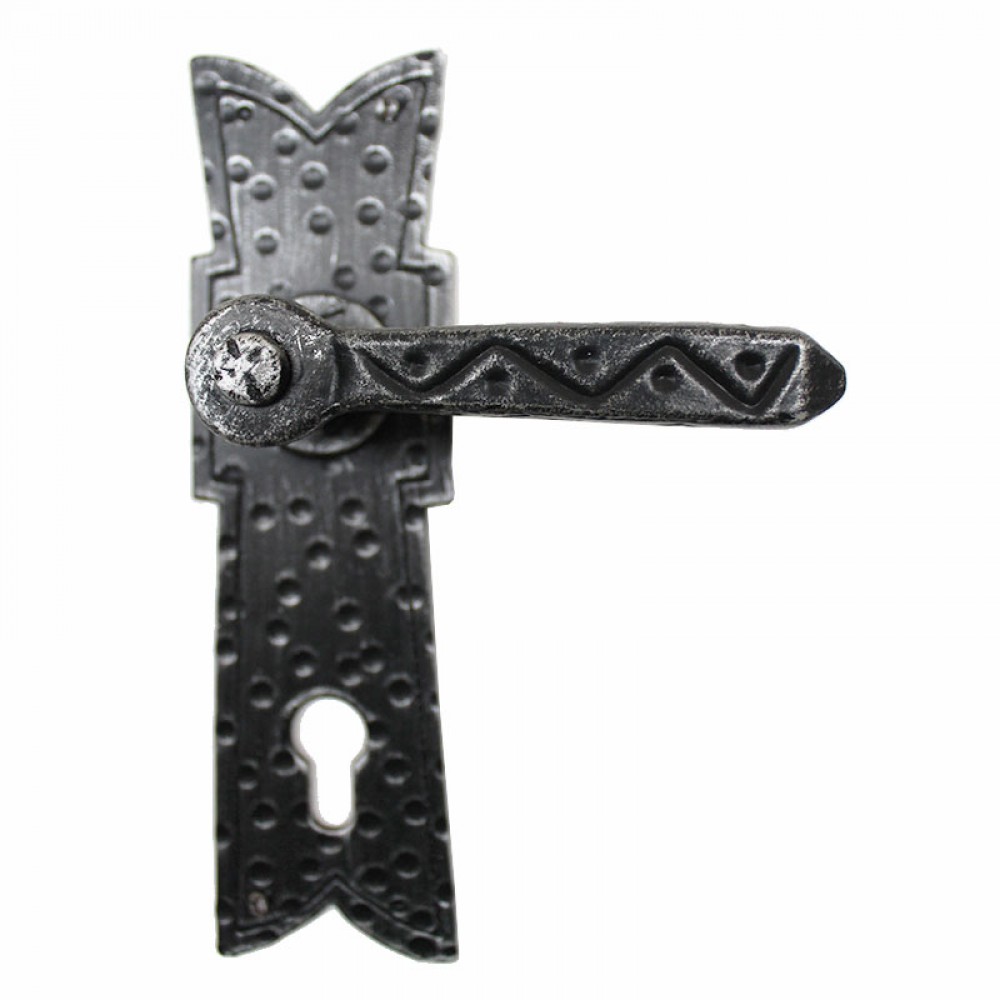 Medieval Wrought Iron Door Handle on Plate 2004 Lorenz Ferart