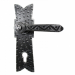 Medieval Wrought Iron Door Handle on Plate 2004 Lorenz Ferart