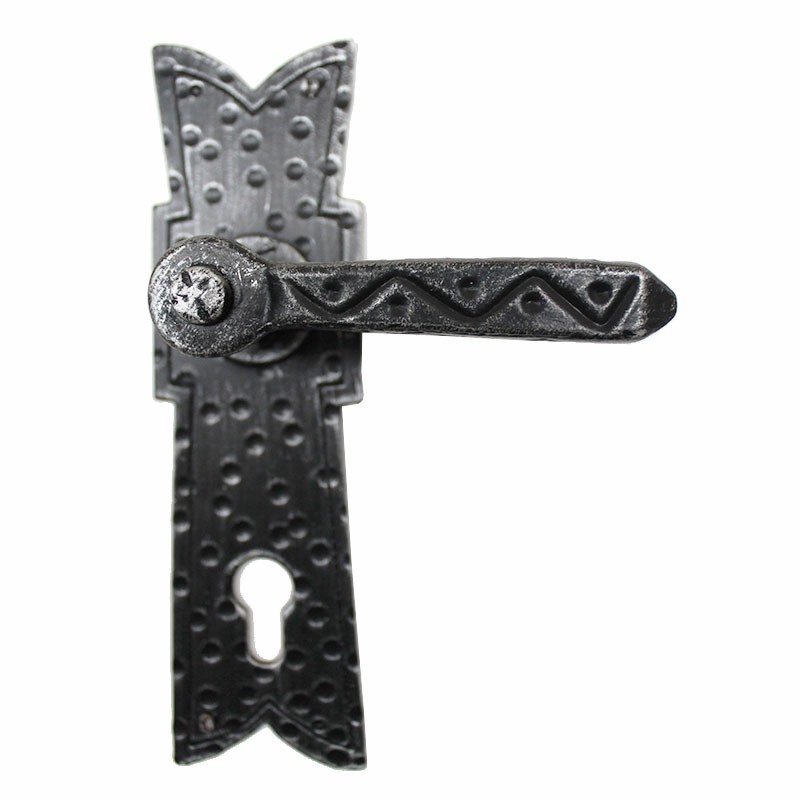 Medieval Wrought Iron Door Handle on Plate 2004 Lorenz Ferart