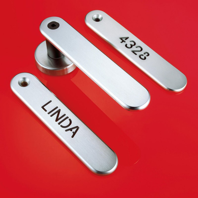 Door Handle with Personalized Writing H 1055 Words by the Italian Designer Franco Poli for Valli & Valli
