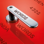 Door Handle with Personalized Writing H 1055 Words by the Italian Designer Franco Poli for Valli & Valli