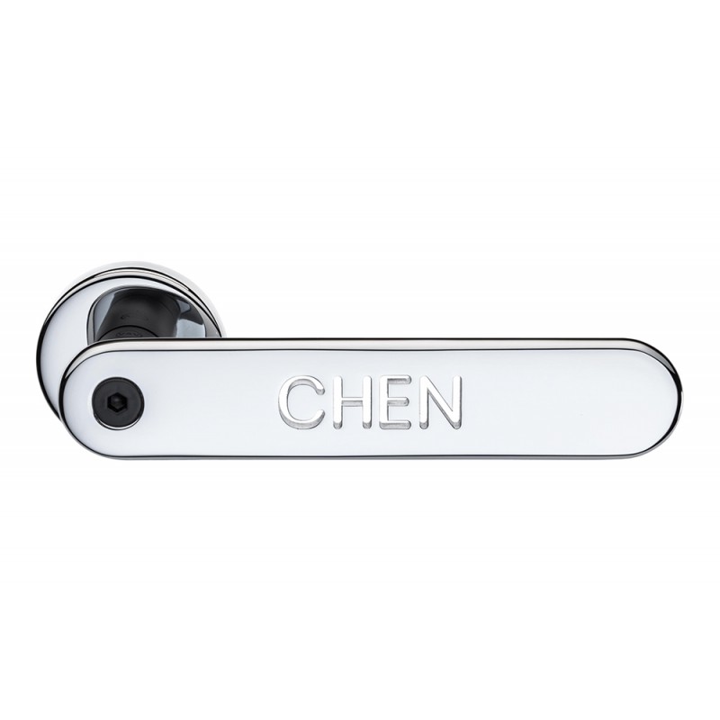 Door Handle with Personalized Writing H 1055 Words by the Italian Designer Franco Poli for Valli & Valli