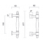 Cipro Pull Handles Brass Classique Line PFS Pasini