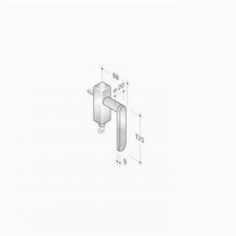 pba 2001.IT.DK Handle for Windows in Stainless Steel AISI 316L