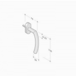 pba 2027DK Window Handle in Stainless Steel AISI 316L