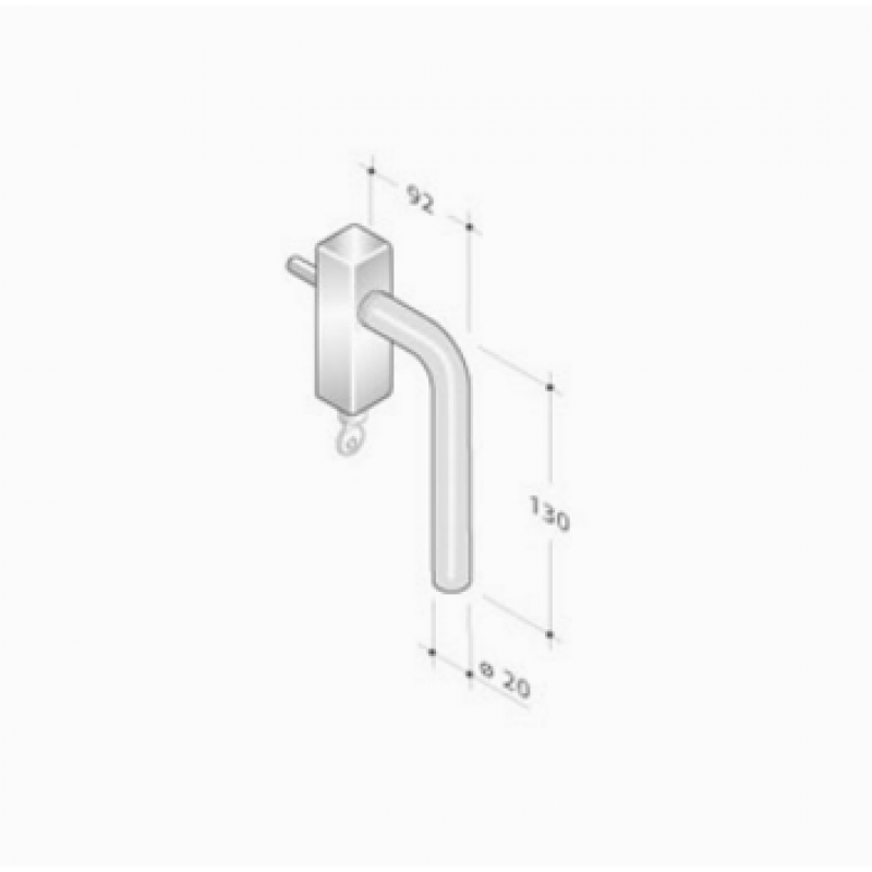 pba 2028/DK Window Handle in Stainless Steel AISI 316L