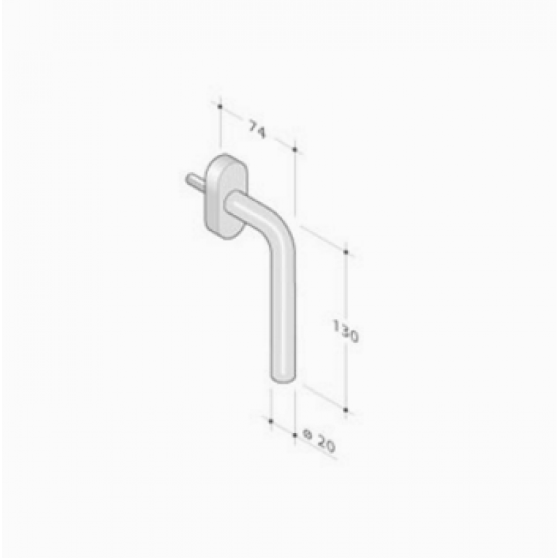 pba 2028/DK Window Handle in Stainless Steel AISI 316L