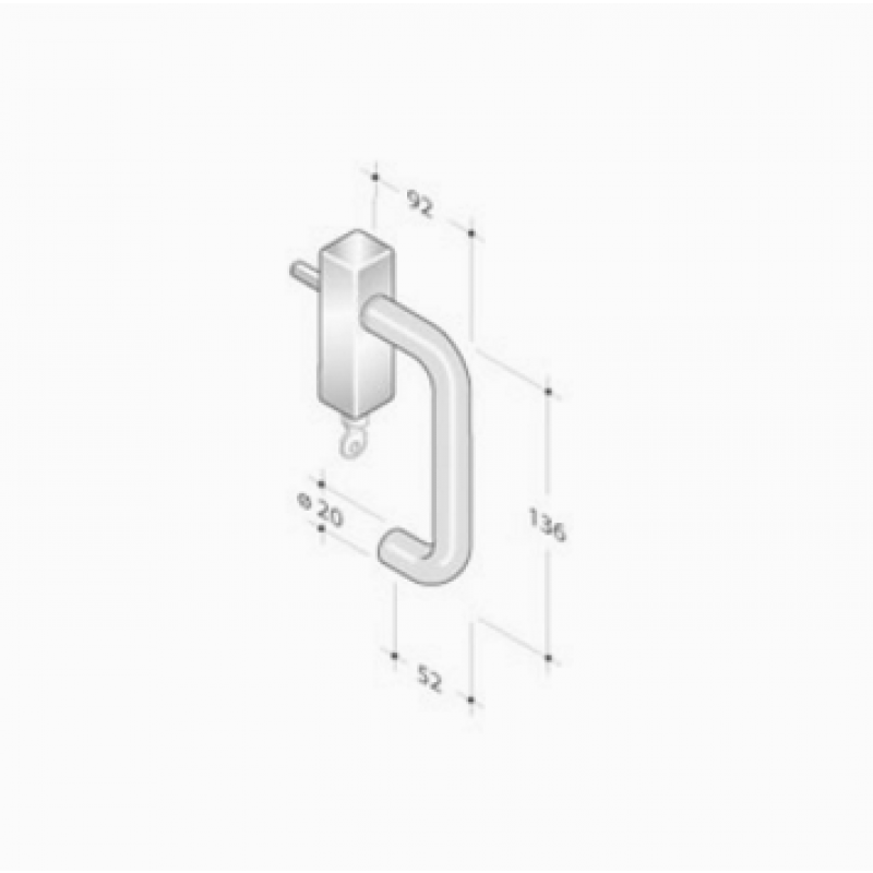 pba 2028B/DK Window Handle in Stainless Steel AISI 316L