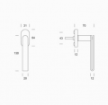 pba 2MM.015.00DK Window Handle in Stainless Steel AISI 316L