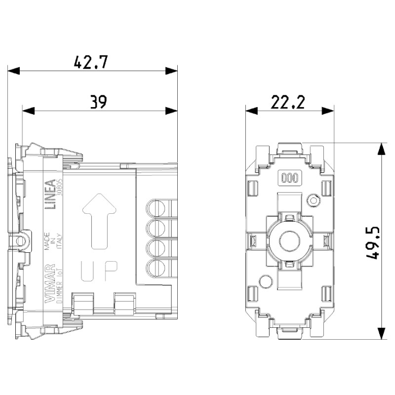 Connected Dimmer Mechanism VIEW Wireless VIMAR LINEA 30805
