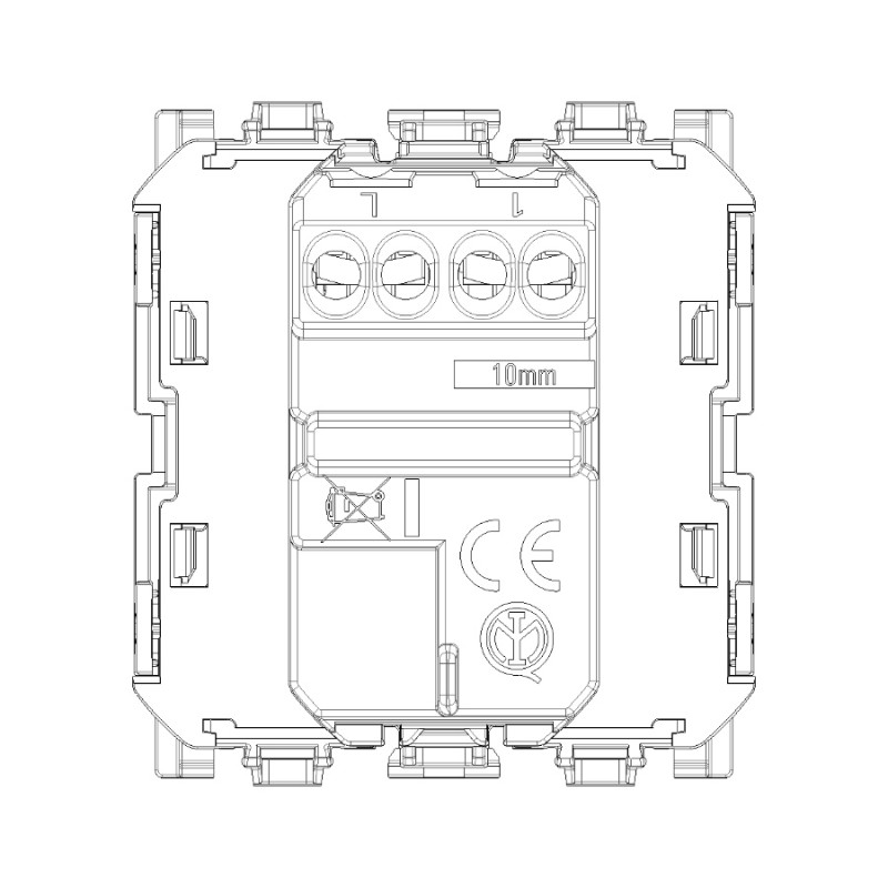 2 Module Switch Mechanism VIMAR LINEA 30000.2 Buttonless Sockets