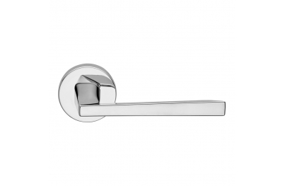 Mercury Series Fashion forme Door Handle on Round Rosette Frosio Bortolo Polished Chrome