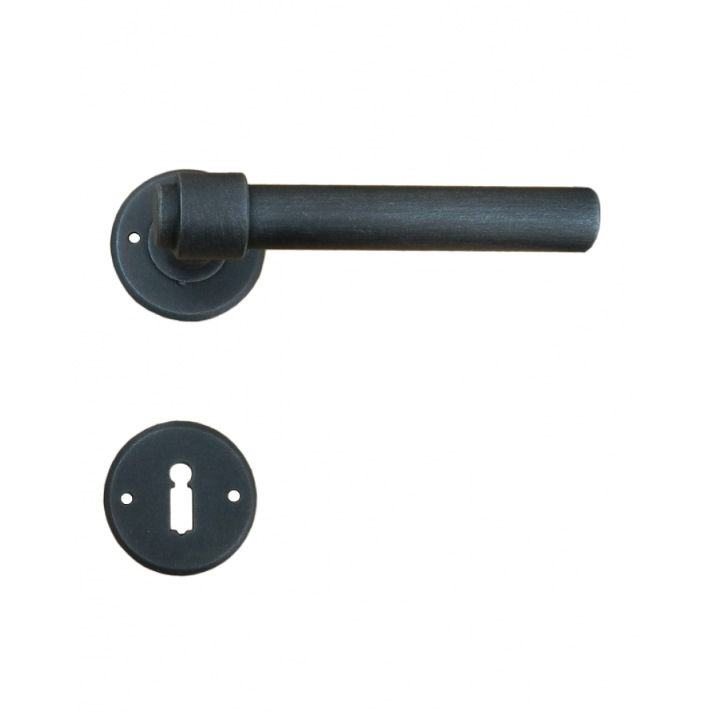Round Milan Galbusera Door Handle with Rosette and Escutcheon Plate