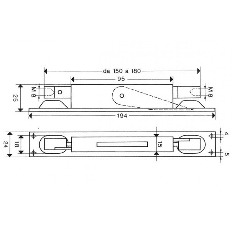 Double Acting Flush Bolt for Metal Doors IBFM