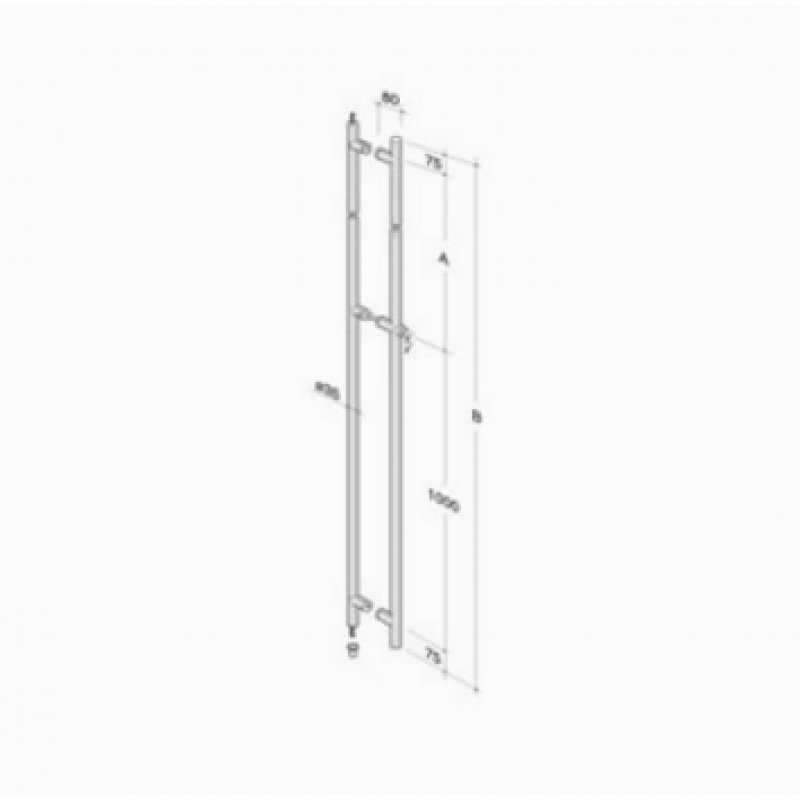 pba 200C Pull Handle with Lock in Stainless Steel AISI 316L