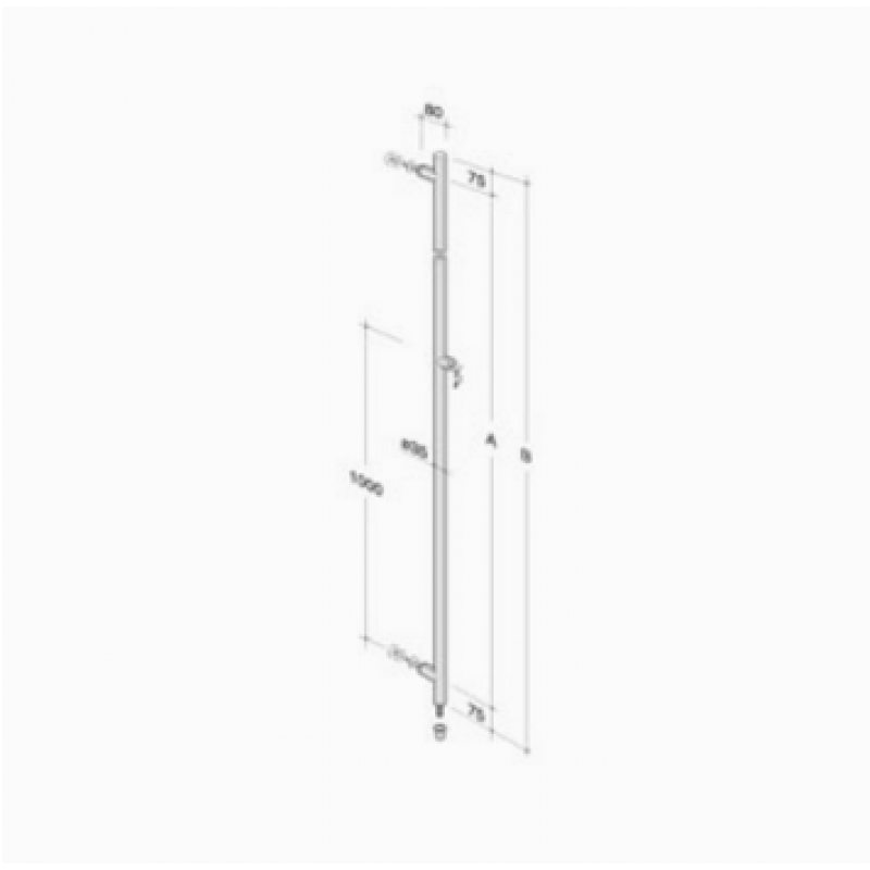 pba 200C Pull Handle with Lock in Stainless Steel AISI 316L