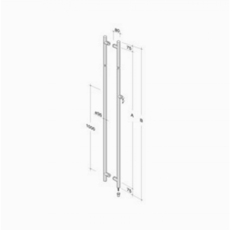 pba 200C Pull Handle with Lock in Stainless Steel AISI 316L