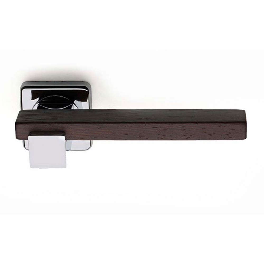 Plus Line Wenghe Wood Door Handle on Square Rosette Fashion Line PFS Pasini