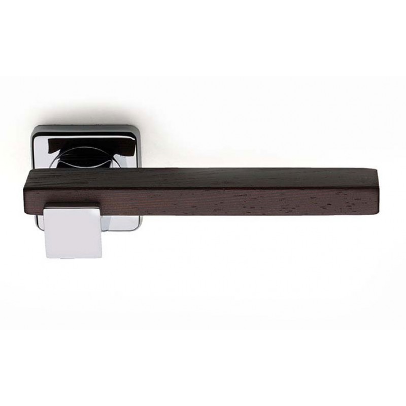 Plus Line Wenghe Wood Door Handle on Square Rosette Fashion Line PFS Pasini