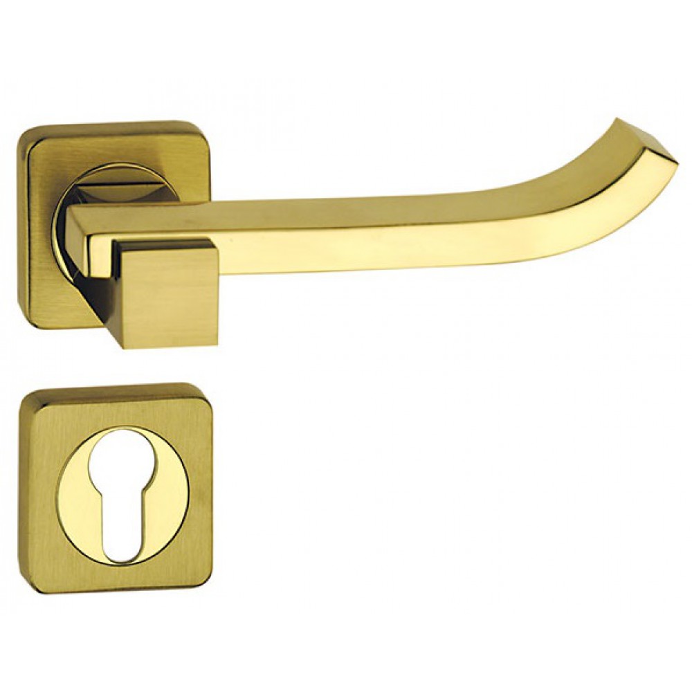 Plus Up Brass Door Handle on Square Rosette Fashion Line PFS Pasini