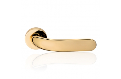 Point Gold Plated Finish Door Handle With Rose With Sophisticated Shape Linea Calì Design