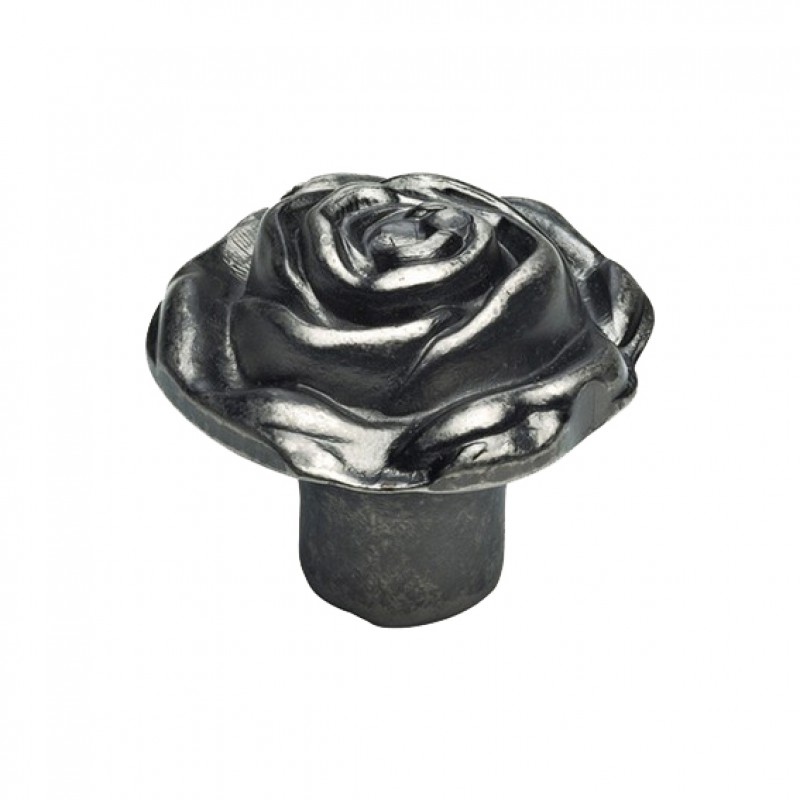 Classic Cabinet Knob Linea Calì Rose PB with Aged Iron Brass Finishing
