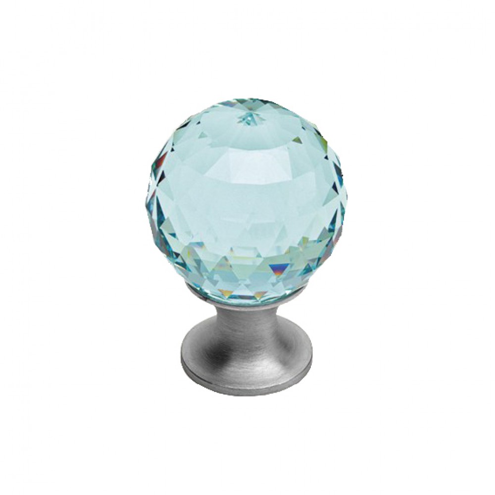 Furniture Knob Linea Calì Cosmic Crystal OZ with Swarowski® Antique Green
