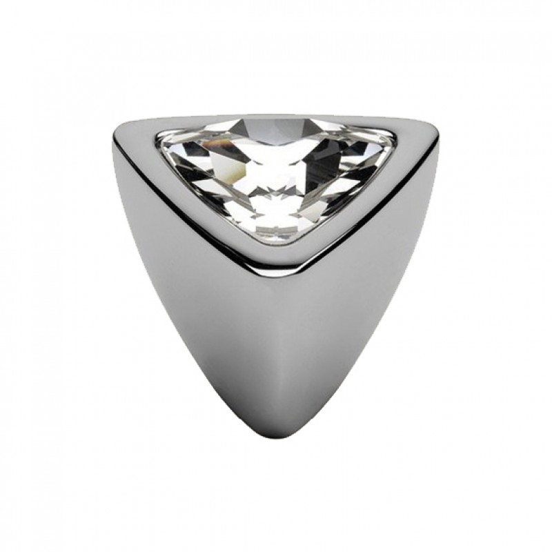 Furniture Knob Linea Calì Crystal 324 PB CR with Swarowski Polished Chrome