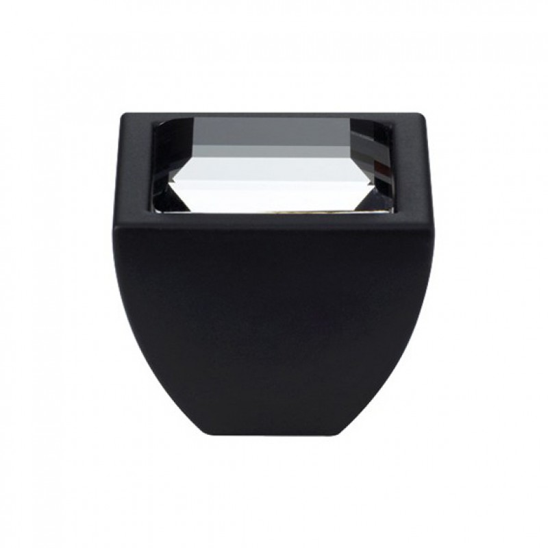 Furniture Knob Linea Calì Elios Crystal CR with Swarowski® Matt Black