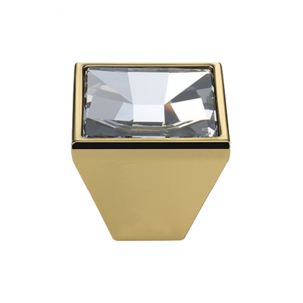 Furniture Knob Linea Calì Mirror PB with Swarowski® Gold Plated