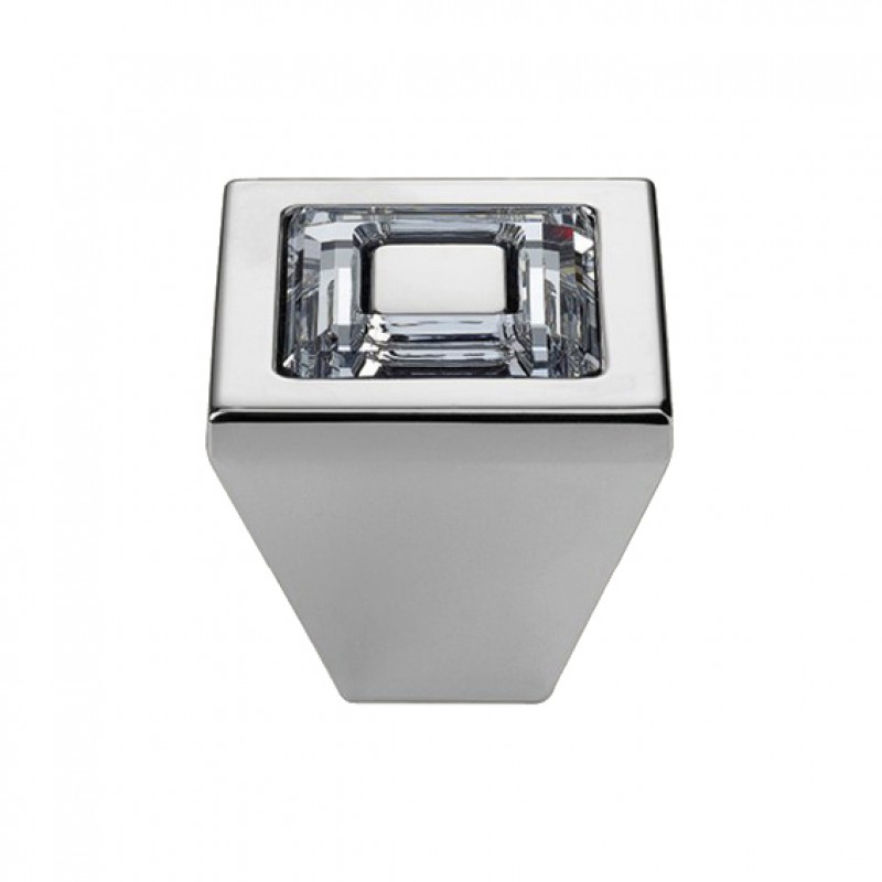 Furniture Knob Linea Calì Ring Crystal PB with Swarowski® Polished Chrome